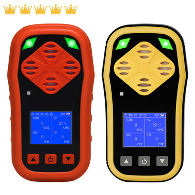 IP67 Portable Personal 4 Gas Monitor H2S CO O2 LEL Dengan Baterai