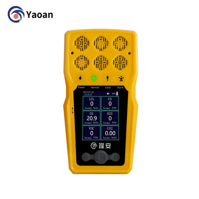 Detektor Multi Gas Tipe Portabel 6-In-1 Alarm Genggam Detektor Kebocoran Gas Karbon Monoksida C2H4 CO2