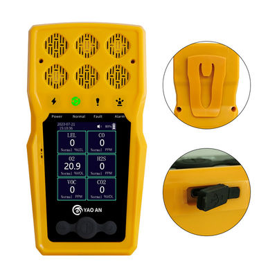 Portable Multi Gas Analyzer 6 In 1 EX CO CO2 O2 NO2 H2S VOC NH3 6 Detektor Gas Dengan Pompa