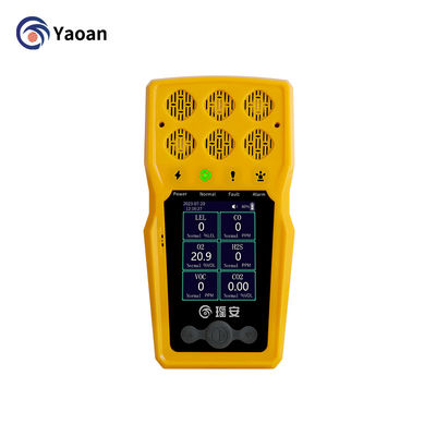 CE ATEX 6 dalam 1 detektor gas portabel CO CO2 H2S CL2 NH3 CH4 NO2 H2 multi detektor gas