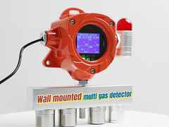 Industrial Wall Mounted 4 in 1 Fixed Multi Gas Detector dengan Sensor Kelembaban Suhu